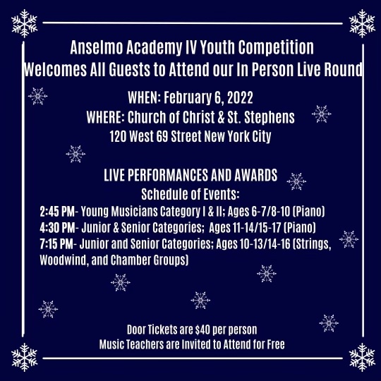 Anselmo academy competition information